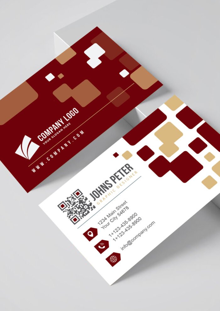 Creative Corporate Business Card Design Maroon 01 1 scaled