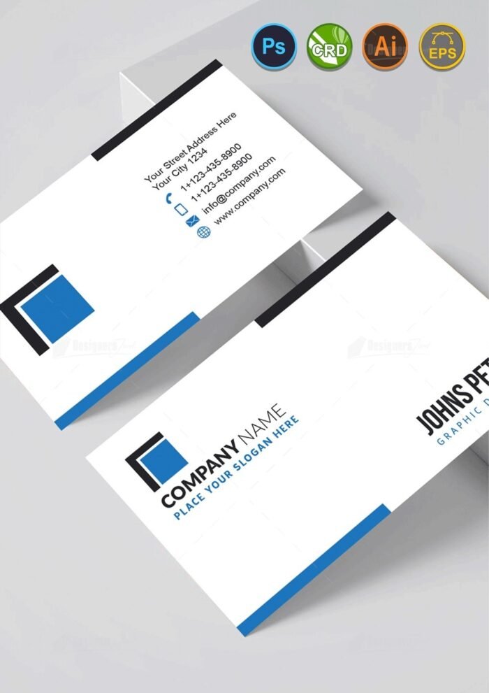 simple business card blue 2