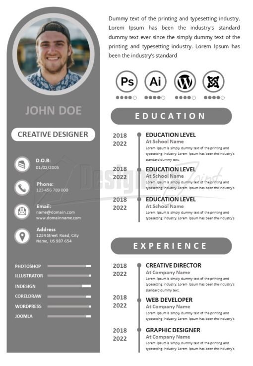 CV/Resume Template (PowerPoint) | DesignersJoint.Com