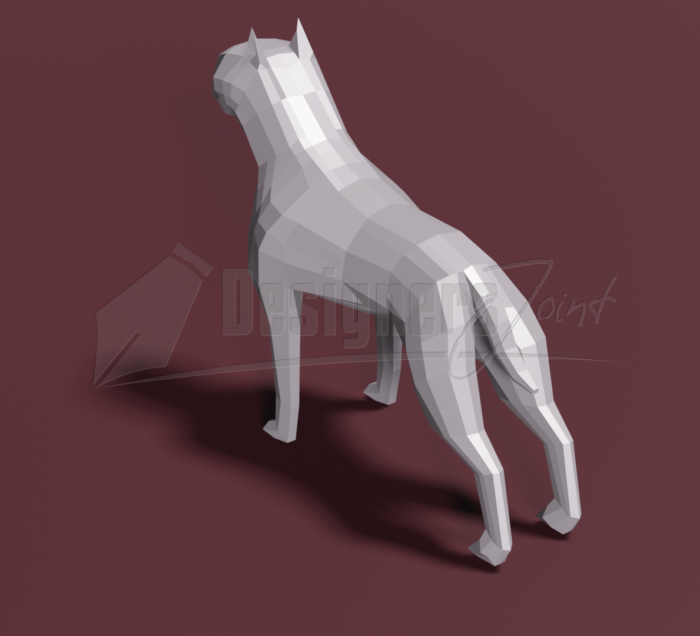 pit bull low poly 3D print model