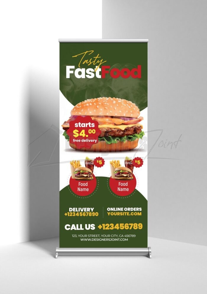 Fast Food Restaurant Roll-Up Banner