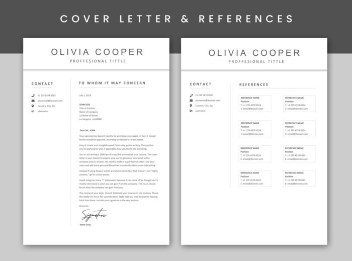 4 Pages Professional Resume CV Template For MS Word