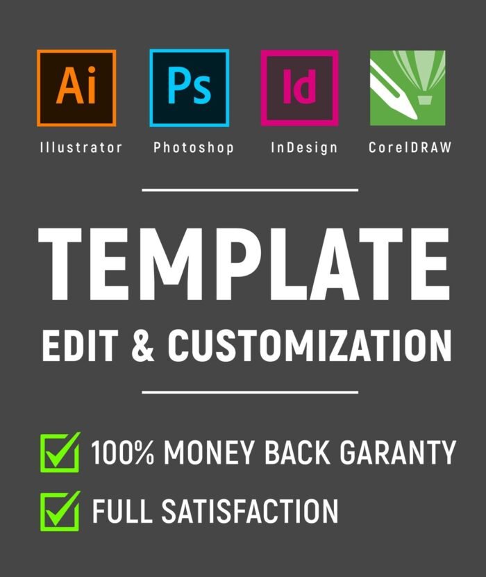 Template Edit Customization Photoshop Illustrator InDesign CorelDRAW