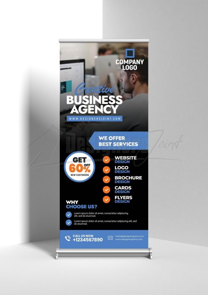 Creative Business Agency Roll-Up Banner PSD Template