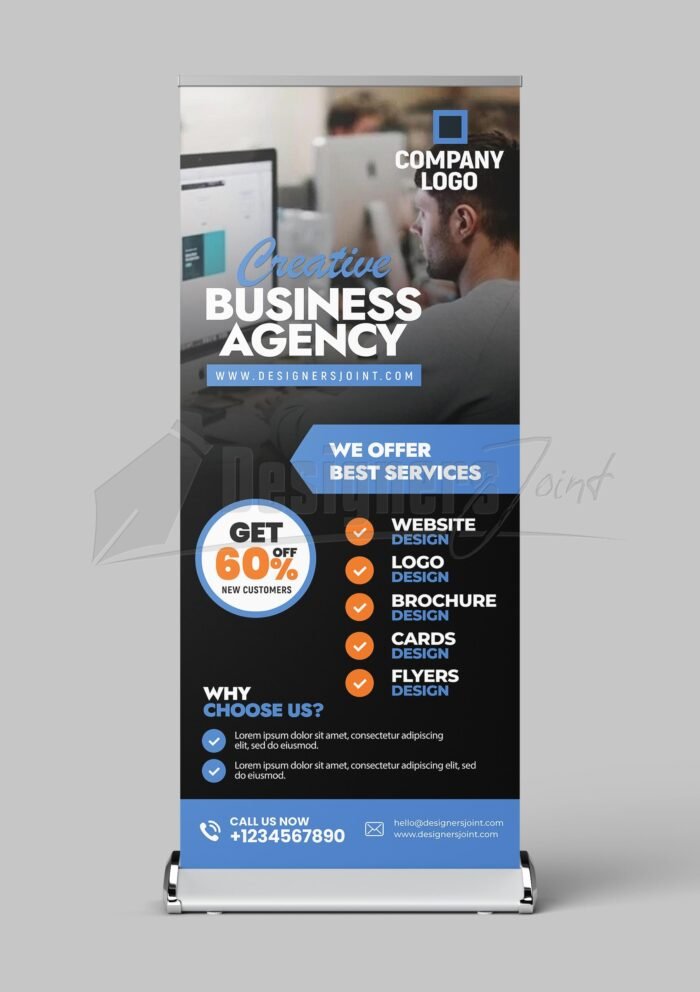 Creative Business Agency Roll-Up Banner PSD Template