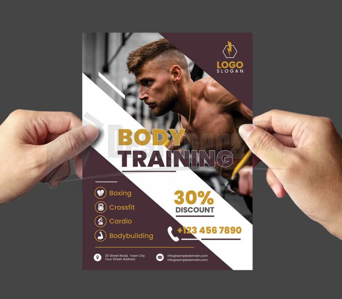 Fitness Gym Center Promotion Flyer Template A4