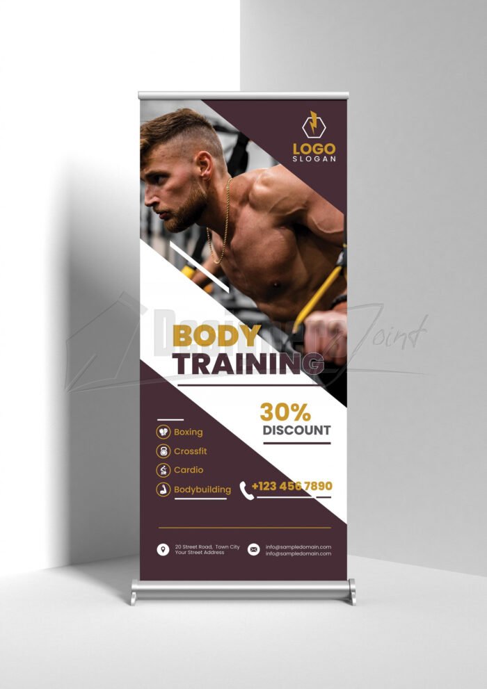 Fitness Gym Center Promotion Roll-Up Banner Template3
