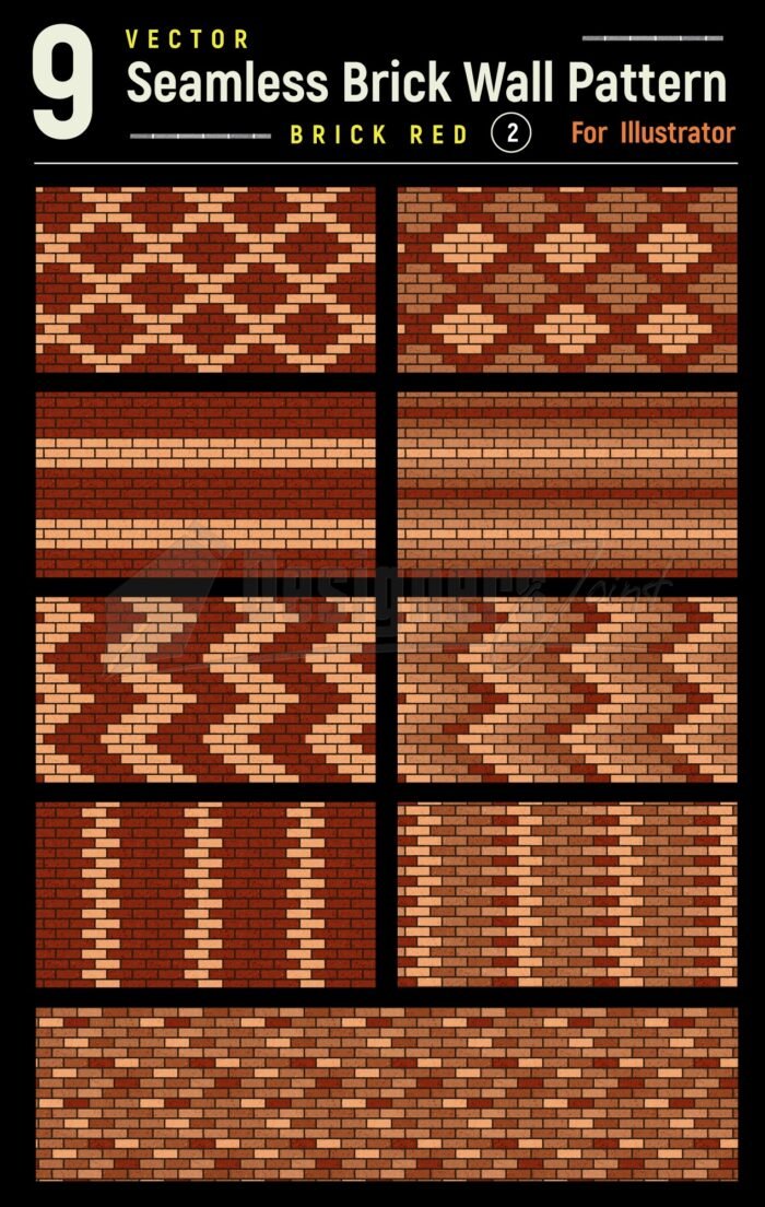 36 Vector Seamless Brick Wall Patterns